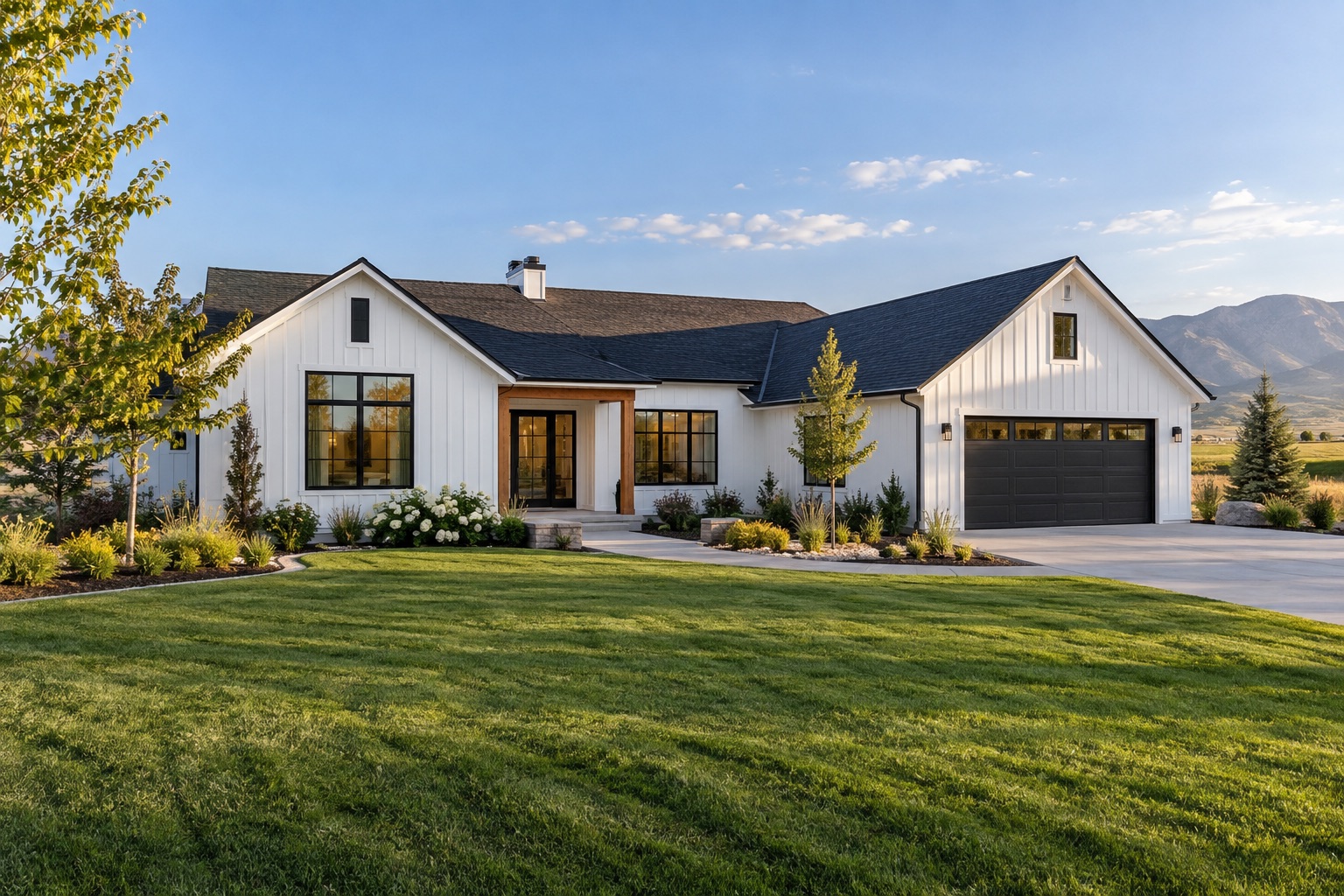 A fictional home surrounded by open space